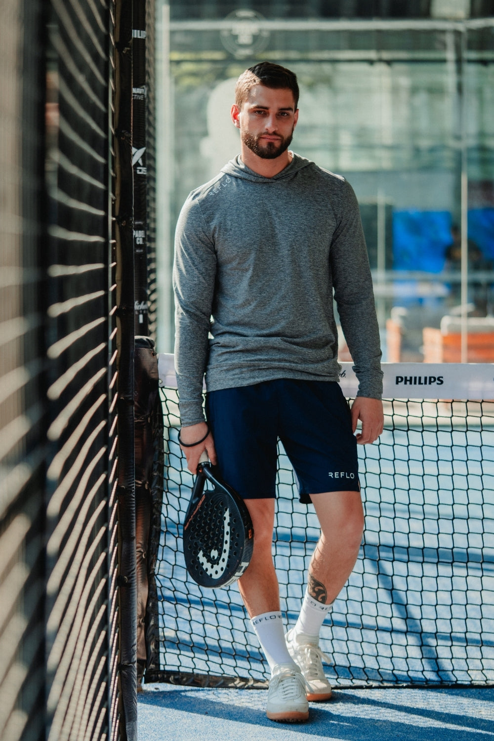 Clyde Hoodie Caviar Marl - Reflo