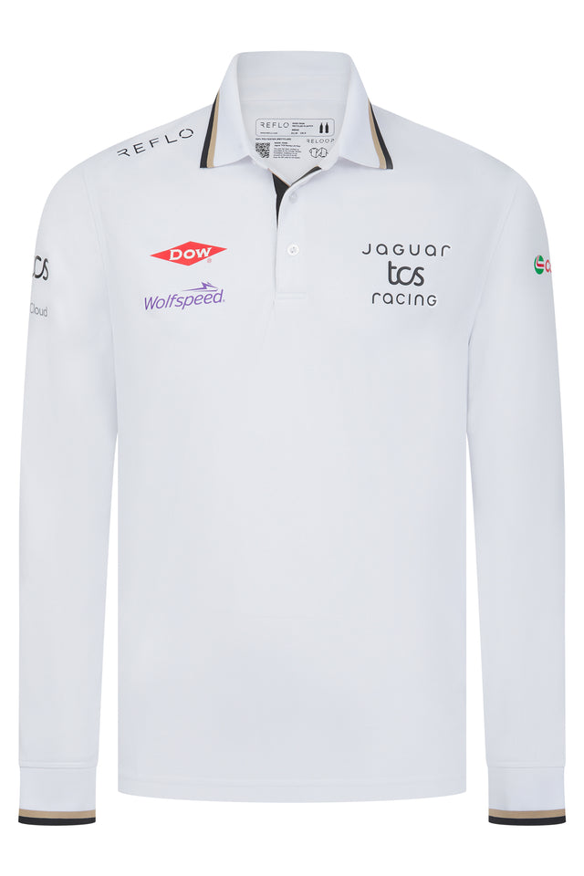 Jaguar TCS Racing Mens Long Sleeve Polo - Reflo
