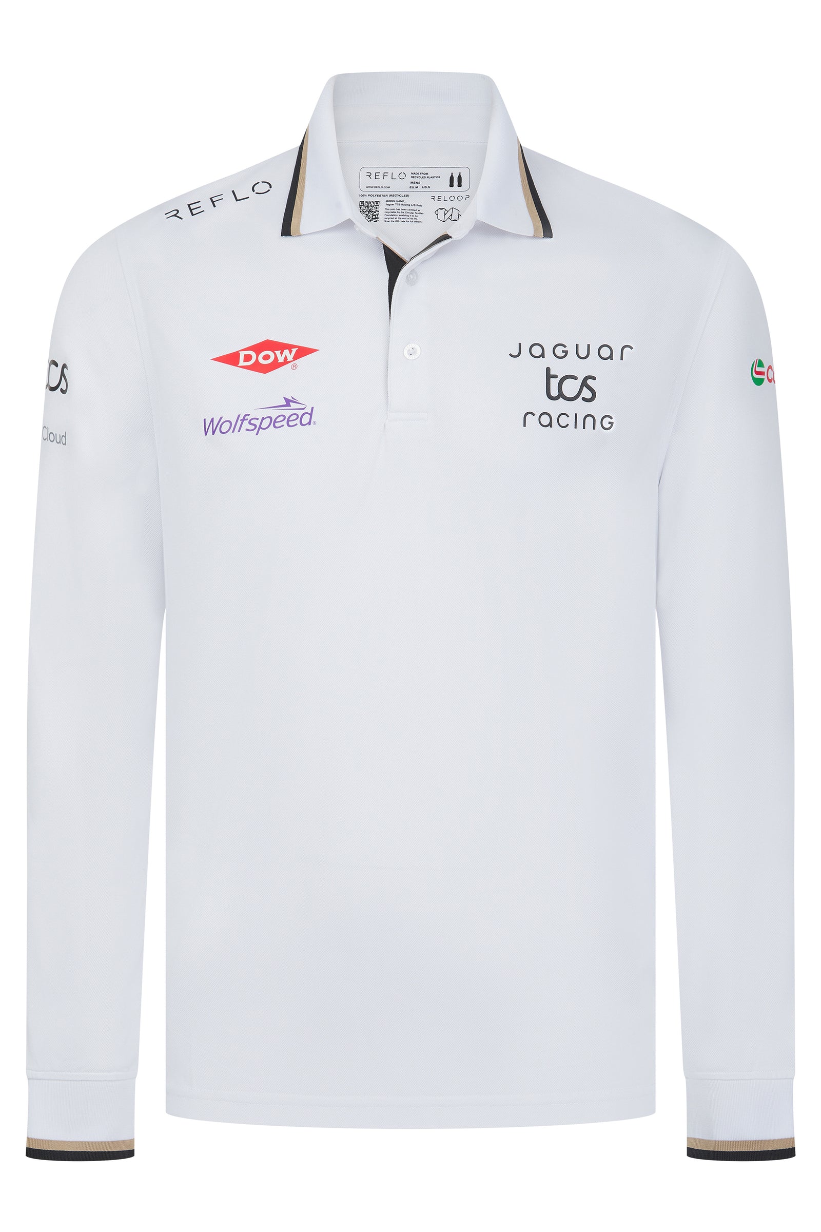 Jaguar TCS Racing Mens Long Sleeve Polo - Reflo