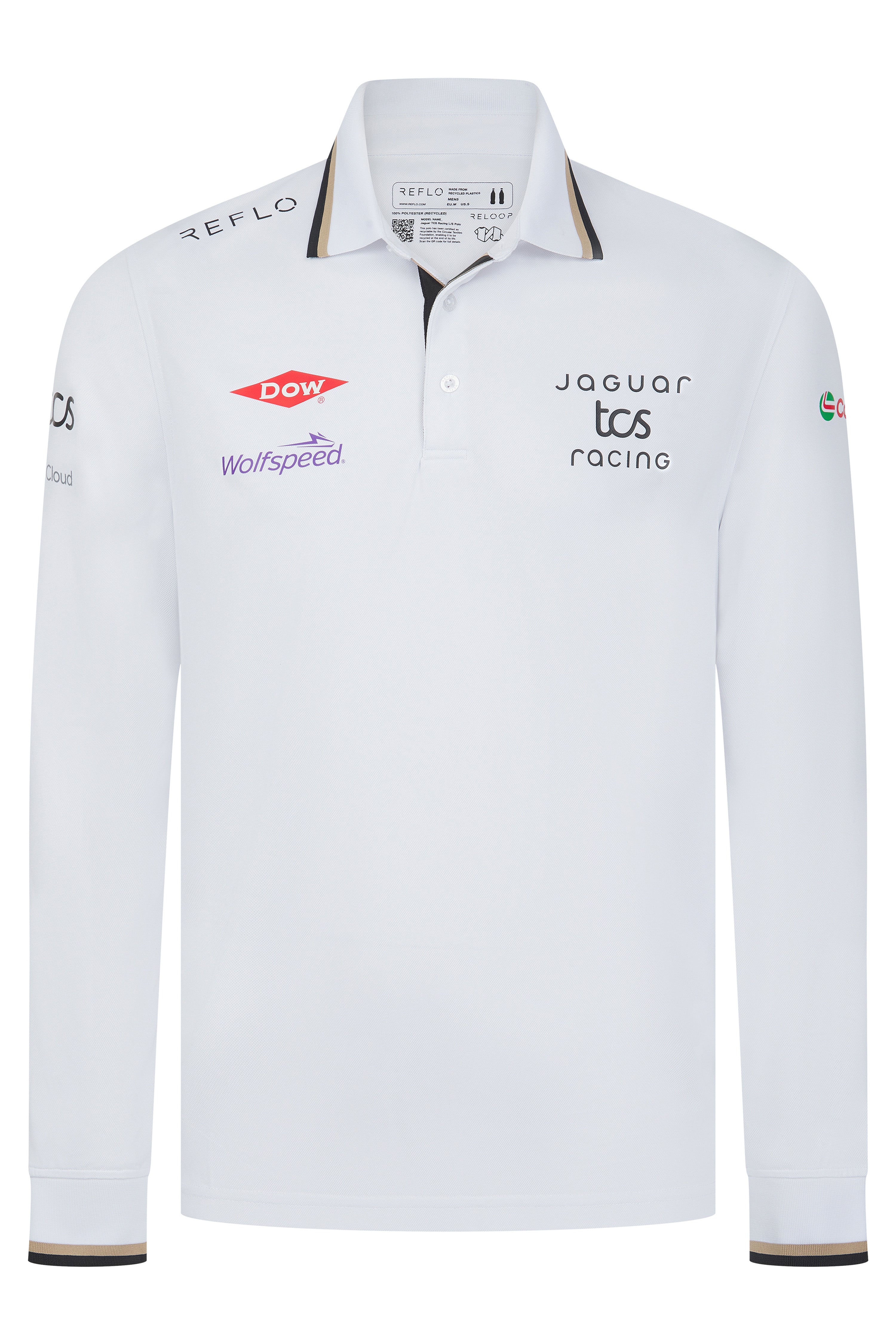 Jaguar TCS Racing Mens Long Sleeve Polo - Reflo