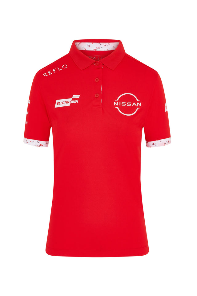 Nissan Formula E Replica Short Sleeve Polo Shirt - Red Reflo