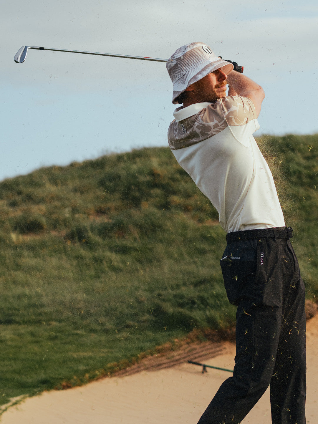 The Open Terrain Echo Half Printed Short Sleeve Polo Shirt Reflo